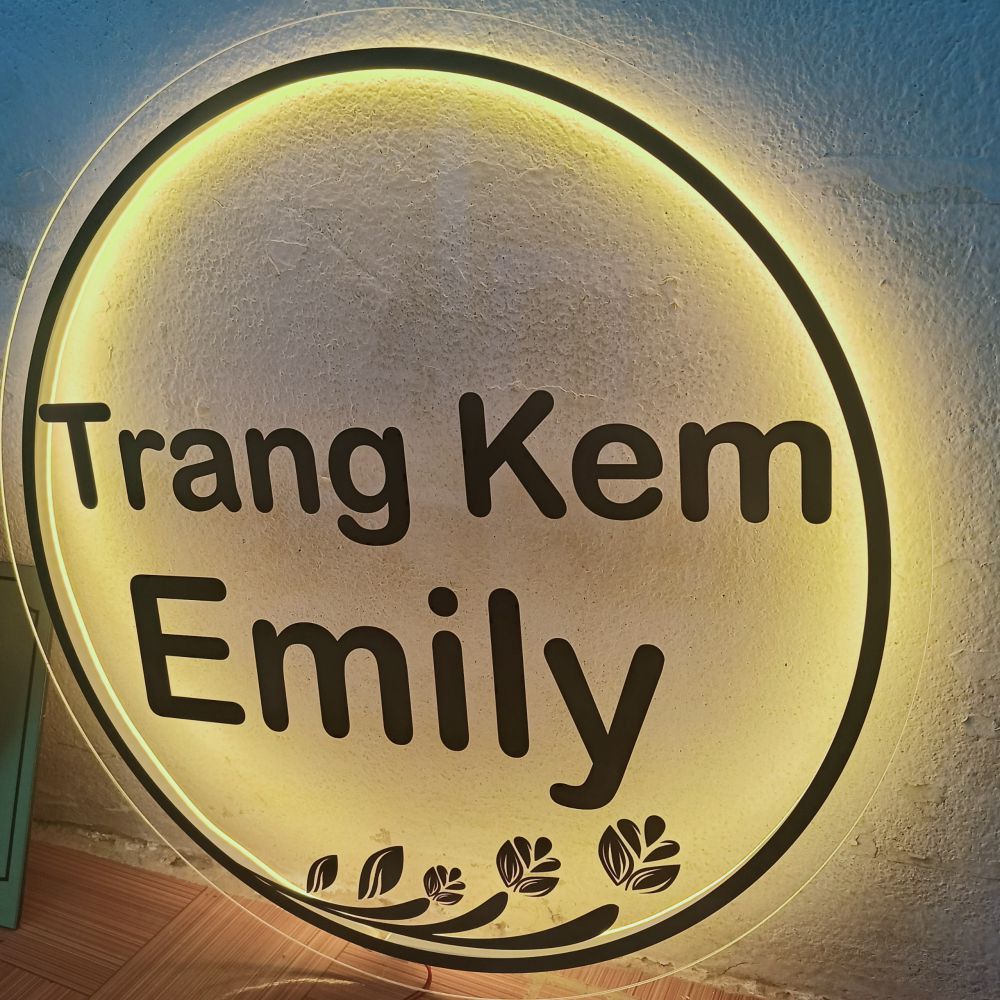 logo mica trong sang den led neon in uv