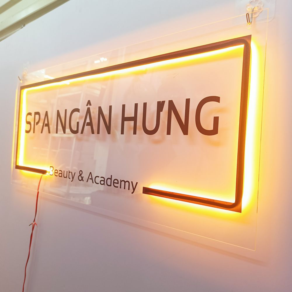 logo mica trong sang den led neon in uv